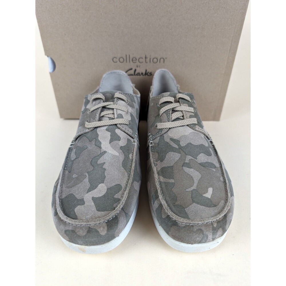 Clarks ShacreLite Low Moc Oxford Shoes Mens 9.5 M Sand Camo Leather Lace Up NWB - Picture 5 of 12